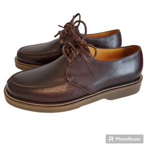 Vtg Polo Ralph Lauren Mens 8D Brown Leather Laces Lace Up Casual Shoe Brazil NEW